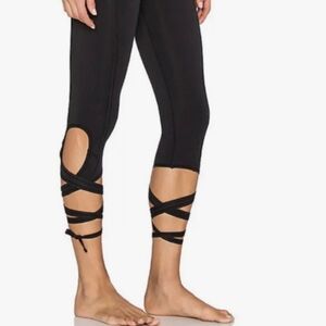 Lace Up Leg Tie Leggings Yoga Gym Balletcore-M